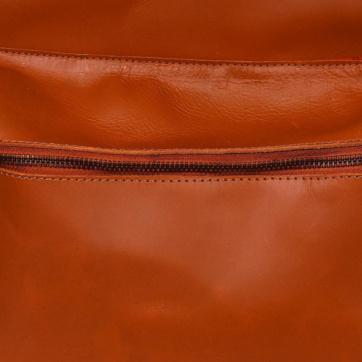 Premium Leather Everyday Backpack with Front Zip Pocket & Padded Adjustable Straps
