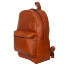 Premium Leather Everyday Backpack with Front Zip Pocket & Padded Adjustable Straps