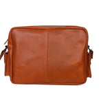 Premium Leather Travel Messenger Bag with Multi-Pockets & Adjustable Strap