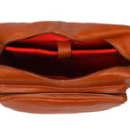 Premium Leather Travel Messenger Bag with Multi-Pockets & Adjustable Strap