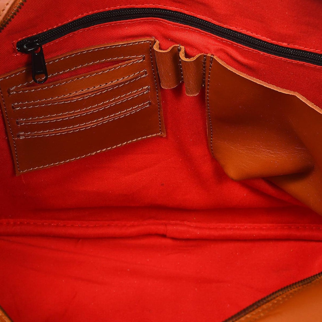 Premium Leather Travel Messenger Bag with Multi-Pockets & Adjustable Strap