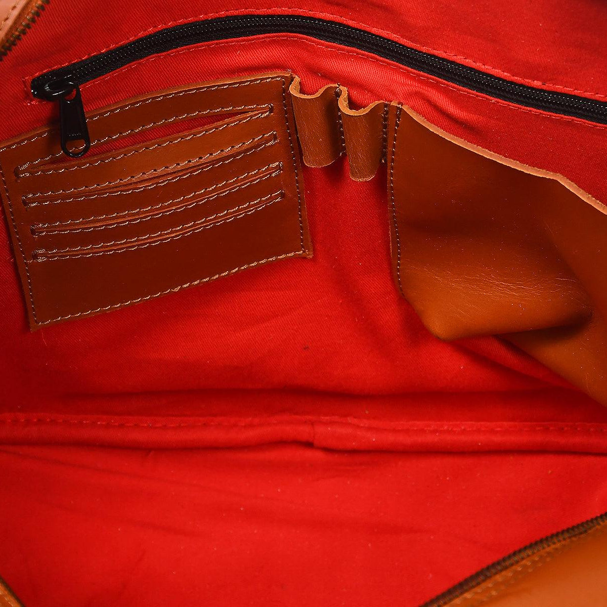 Premium Leather Travel Messenger Bag with Multi-Pockets & Adjustable Strap