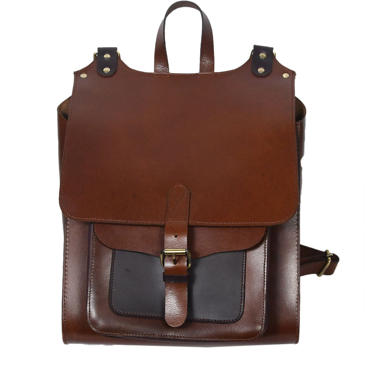 Premium Leather Everyday Backpack with Secure Flap Closure