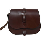 Classic Handmade Dark Brown Leather Saddle Sling Bag