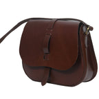 Classic Handmade Dark Brown Leather Saddle Sling Bag
