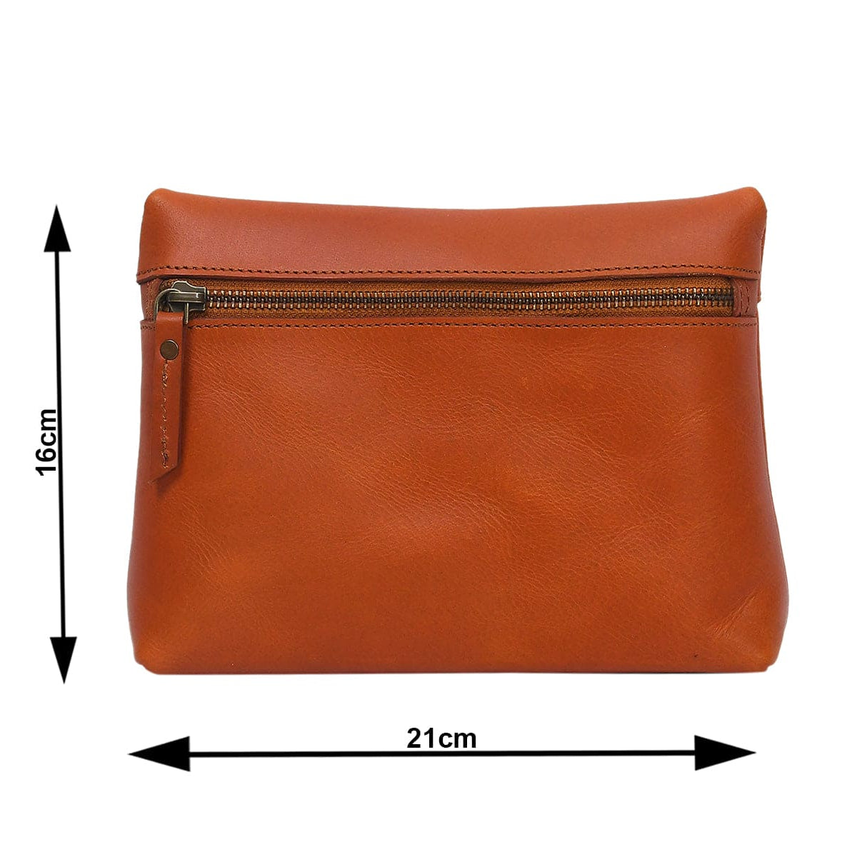 Premium Tan Leather Zipper clutch – Minimalist Everyday Organizer