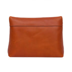 Premium Tan Leather Zipper clutch – Minimalist Everyday Organizer