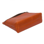 Premium Tan Leather Zipper clutch – Minimalist Everyday Organizer