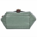 Croc-Texture Structured Sling Bag with Buckle Flap