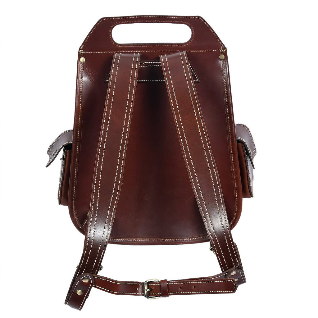 Handcrafted Full-Grain Leather Vintage Backpack with Adjustable Straps  Unisex Travel & Outdoor Bag
