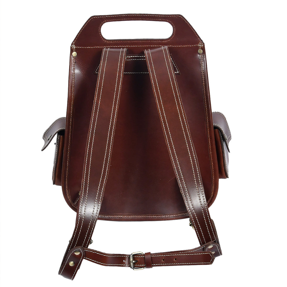 Handcrafted Full-Grain Leather Vintage Backpack with Adjustable Straps  Unisex Travel & Outdoor Bag