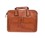 Premium Leather Laptop Office Bag with Multi Pockets & Adjustable Shoulder Strap