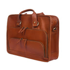 Premium Leather Laptop Office Bag with Multi Pockets & Adjustable Shoulder Strap