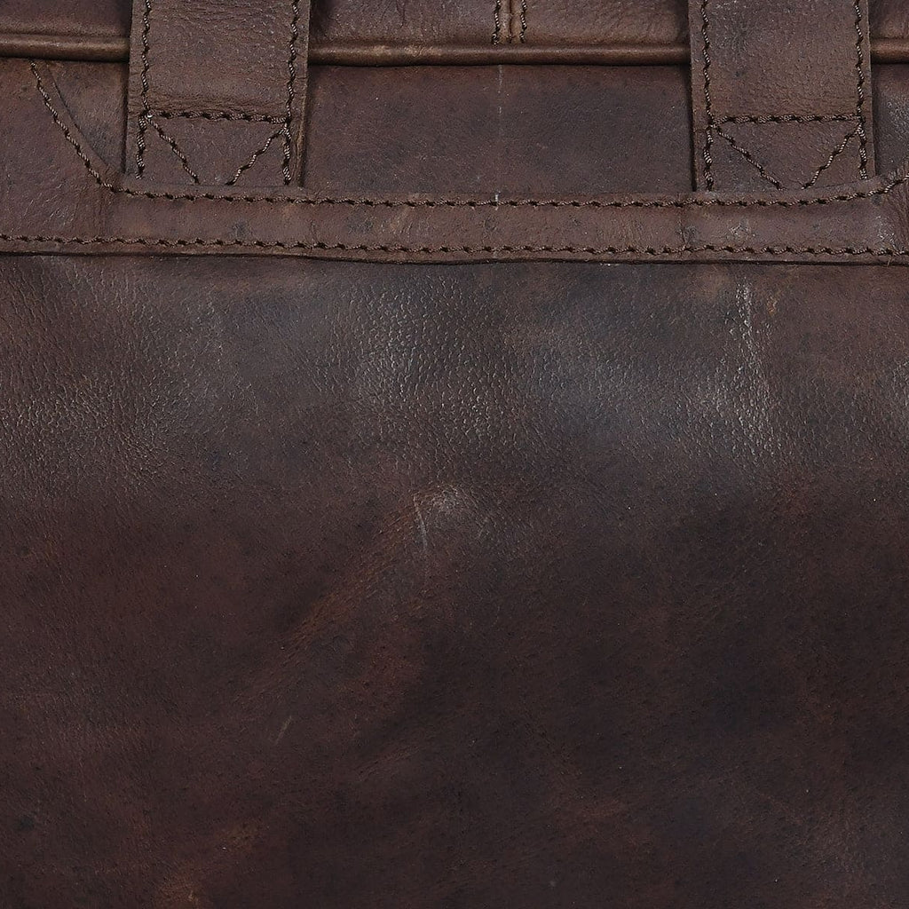 Unisex Vintage Leather  Messenger Office Bag with Adjustable & Detachable Shoulder Strap