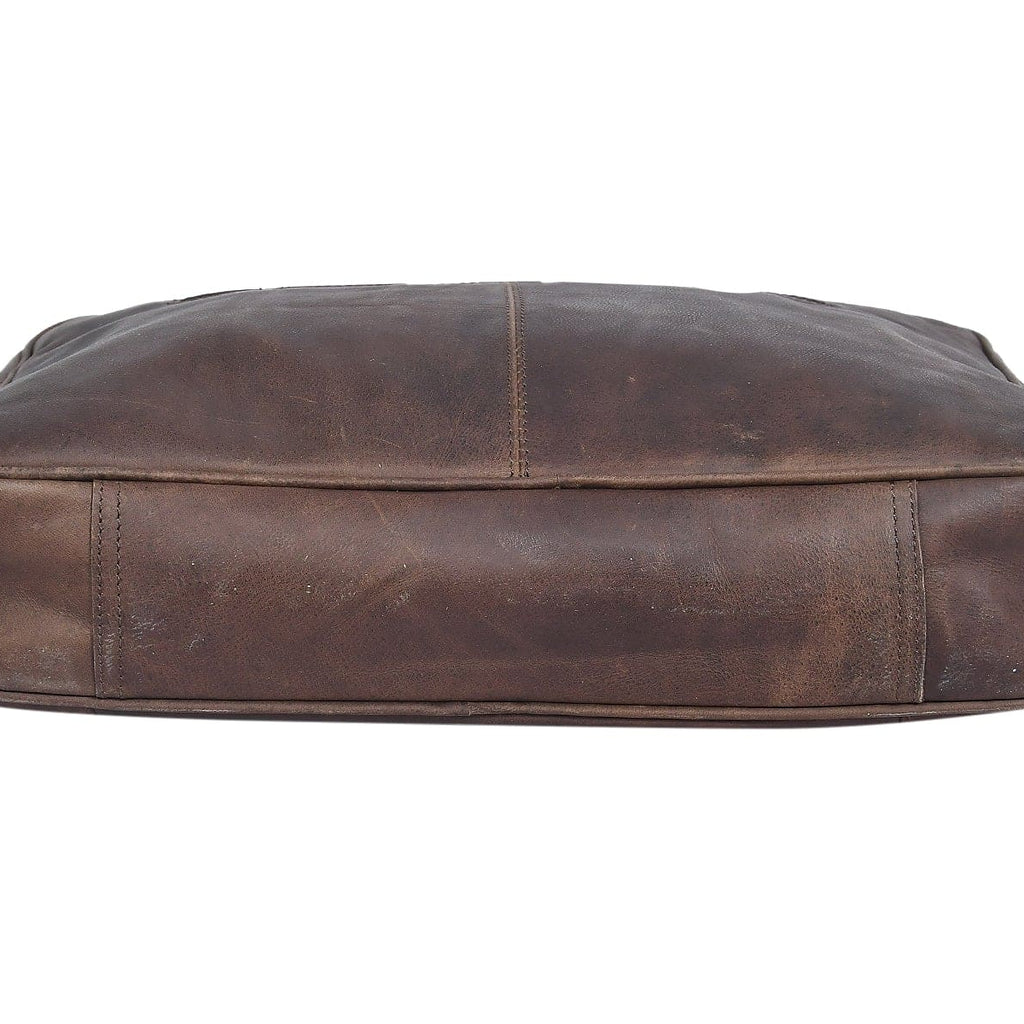 Unisex Vintage Leather  Messenger Office Bag with Adjustable & Detachable Shoulder Strap