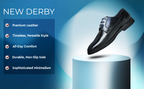 New Derby Brown Shoes – Genuine Leather Lace-Up Derbies with Cushioned Comfort Sole & Breathable Lining