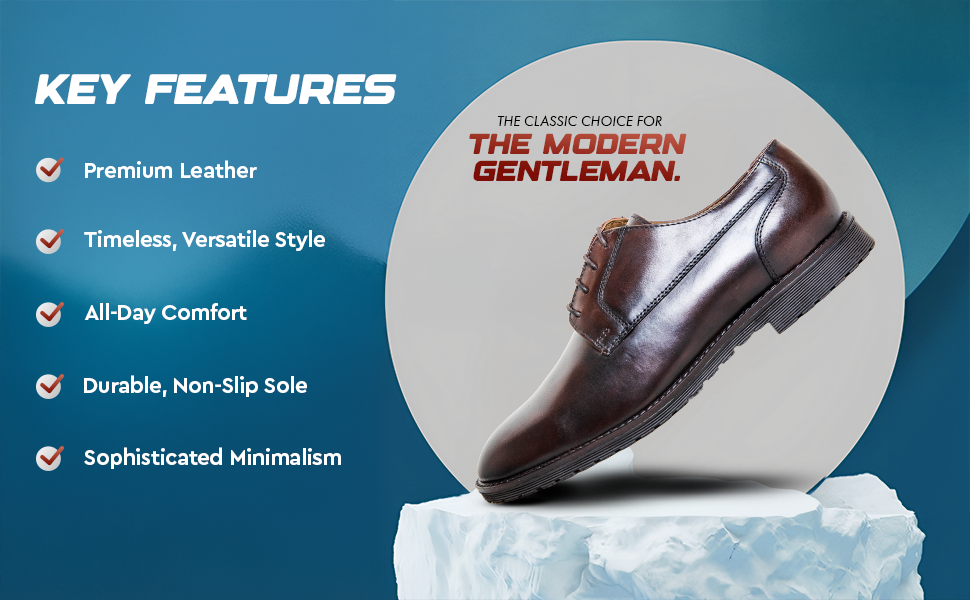 New Derby Brown Shoes – Genuine Leather Lace-Up Derbies with Cushioned Comfort Sole & Breathable Lining