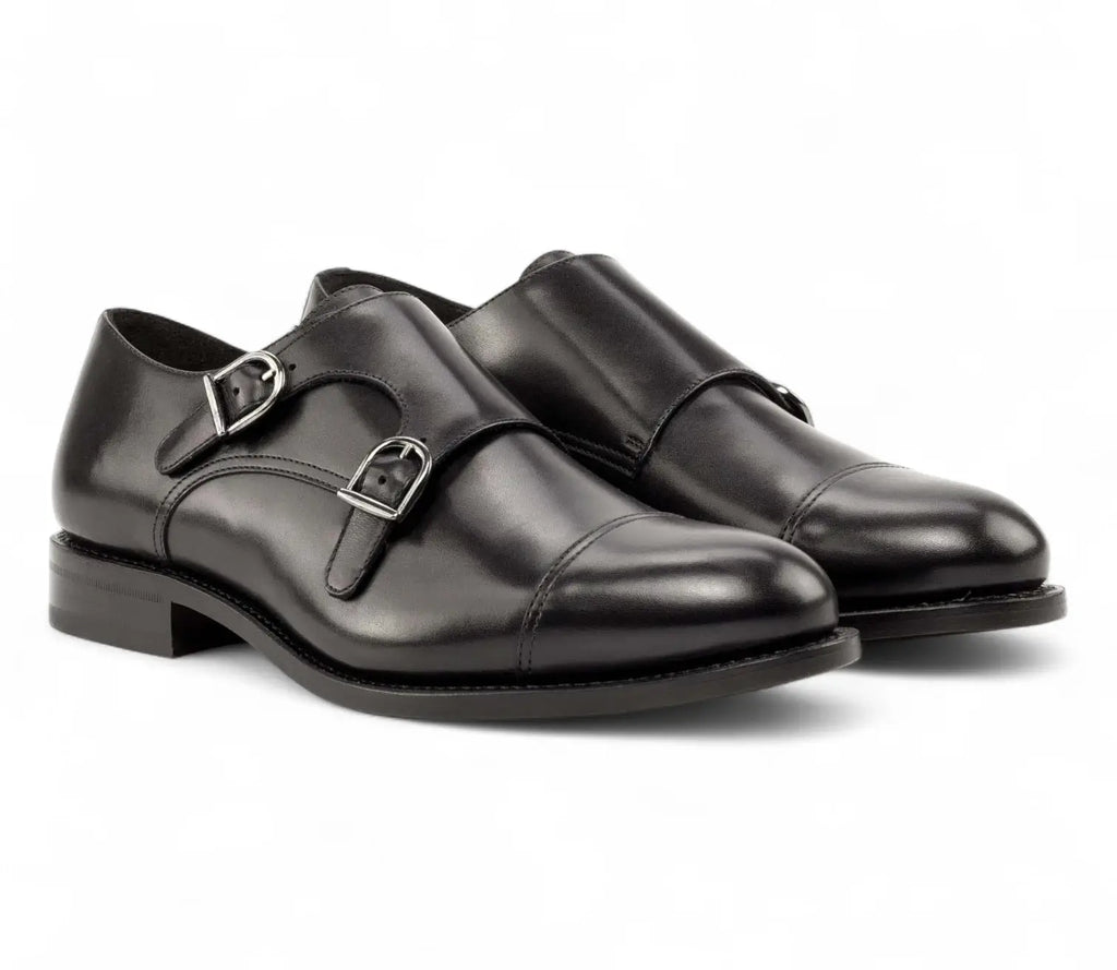 Black Double Monk GoodYear Welted