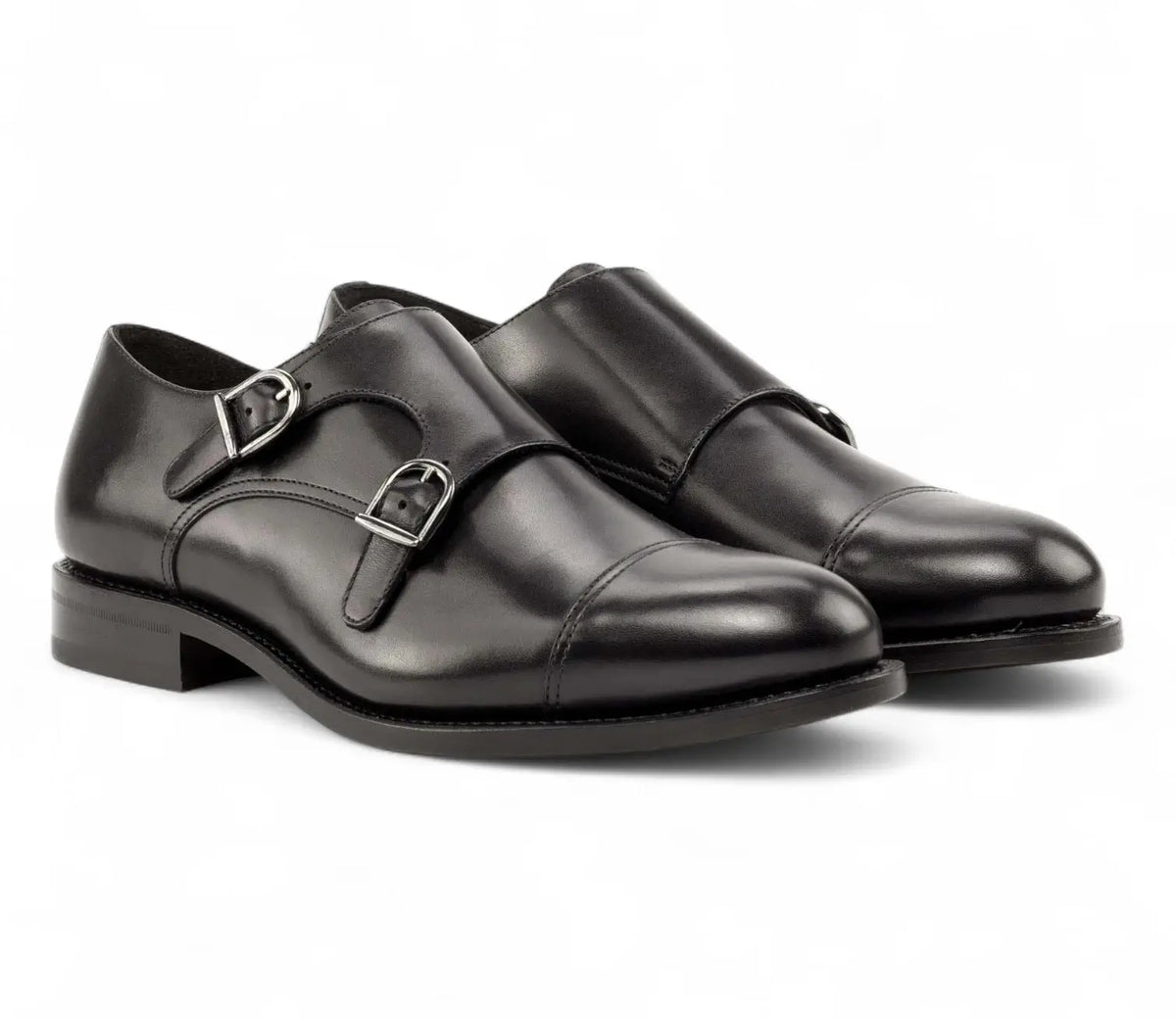 Black Double Monk GoodYear Welted