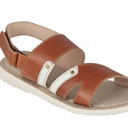 Menƒ?????s Brown Leather Strappy Casual Sandal ƒ????? Low Ankle