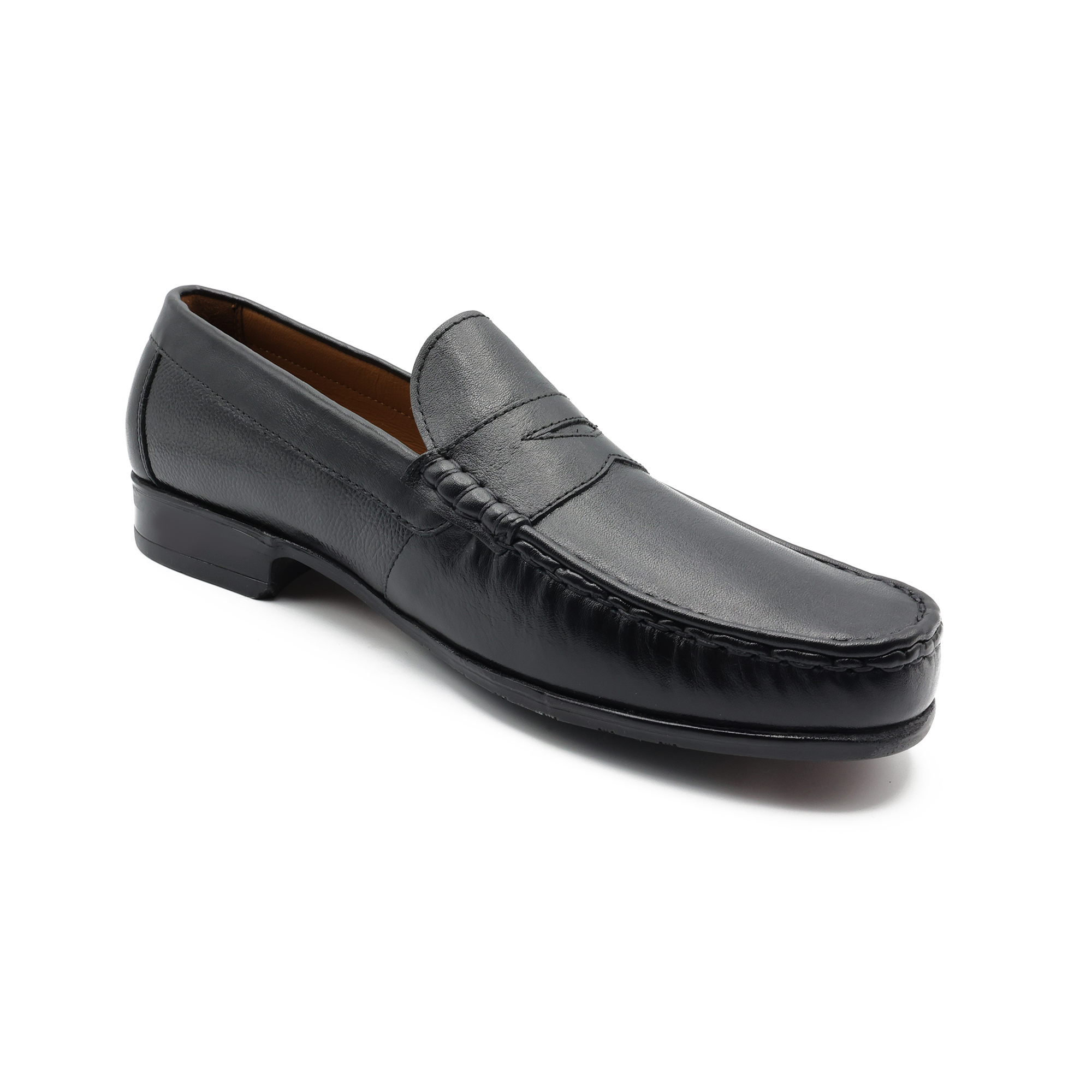 Tassel Mocc Genuine Black Leather Loafers – Handstitched Slip-On Shoes with Cushioned Insole & Durable TPR Sole