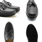 Men’s Tassel Mocc Genuine Tan Leather Loafers – Handstitched Slip-On Shoes with Cushioned Insole & Durable TPR Sole