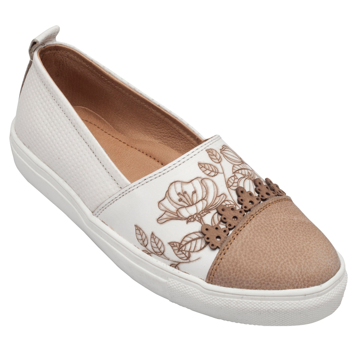 Women’s White Leather Casual Loafers