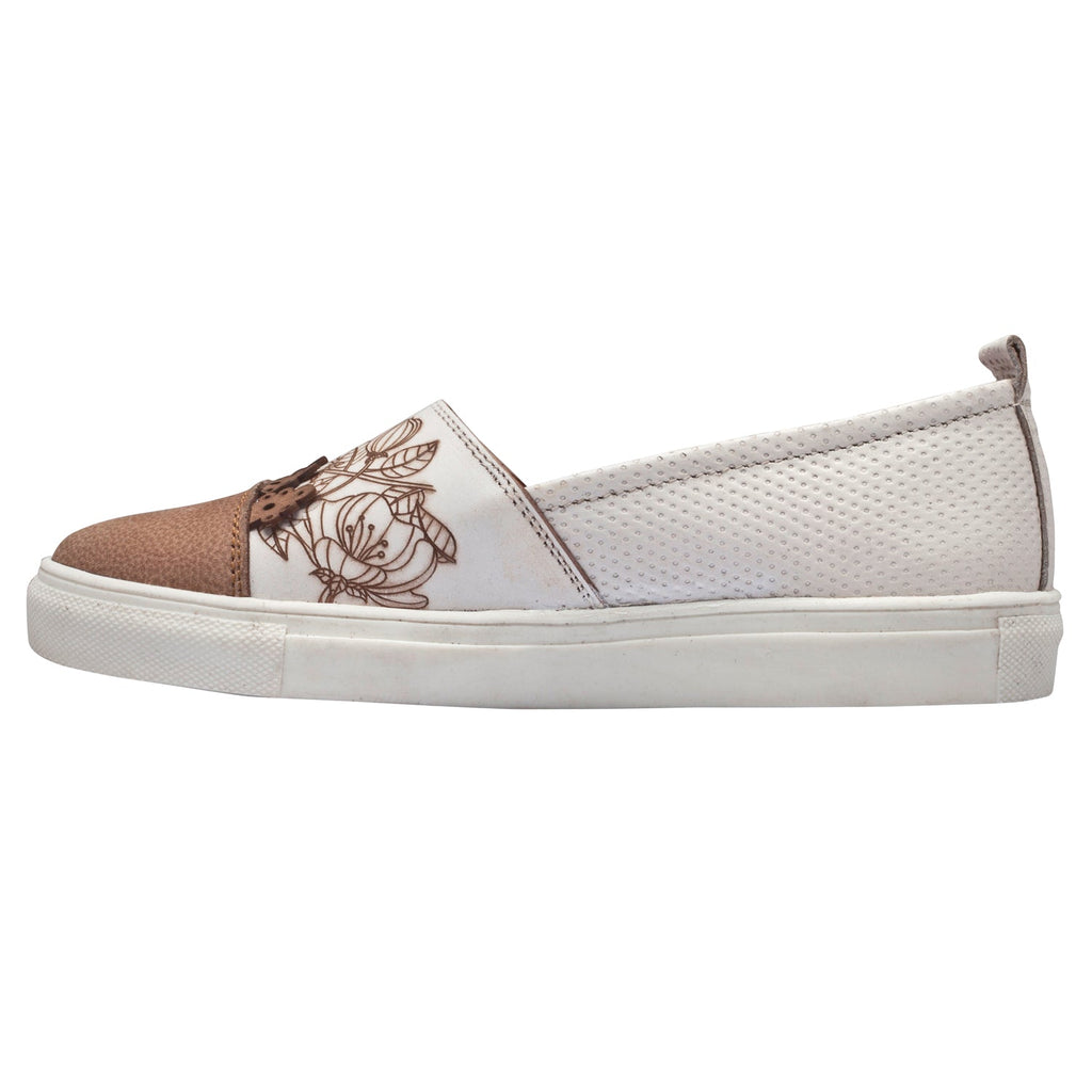 Women’s White Leather Casual Loafers
