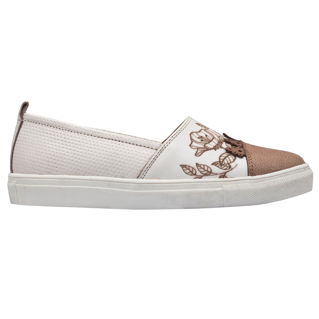 Women’s White Leather Casual Loafers