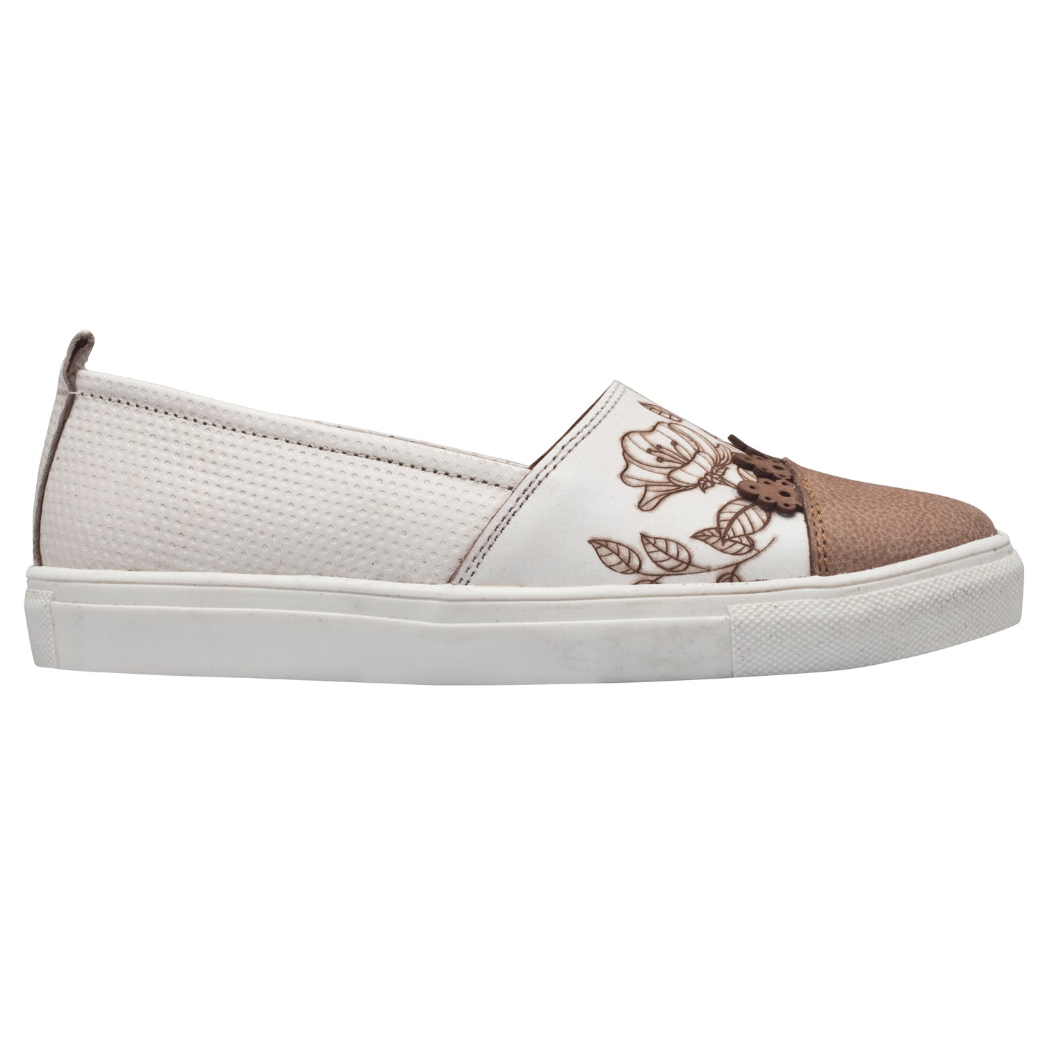 Women’s White Leather Casual Loafers