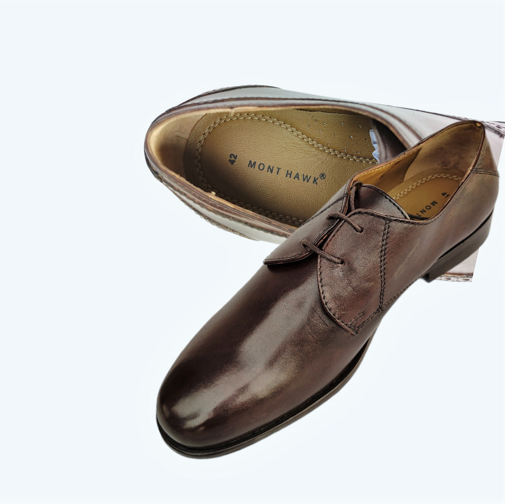Genuine Leather Blucher Shoes with TPR Handcrafted sole