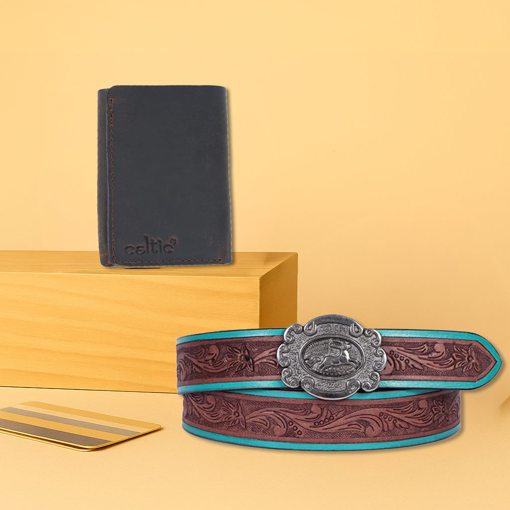 Premium Handcrafted Leather Wallet & Belt Combo  Mens Luxury Gift Set