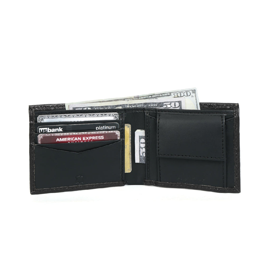 Celtic Genuine Leather Bi-Fold Wallet with Flip ID Window & Coin Pocket