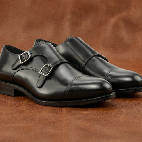 Black Double Monk GoodYear Welted
