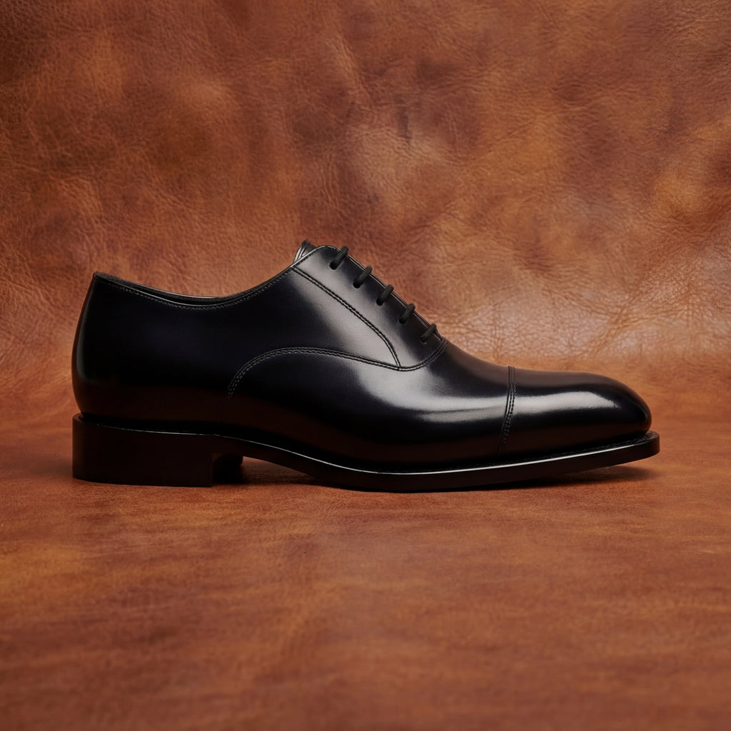 Black Oxford Cap Toe GoodYear Welted