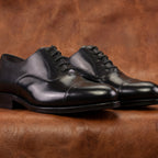 Black Oxford Cap Toe GoodYear Welted