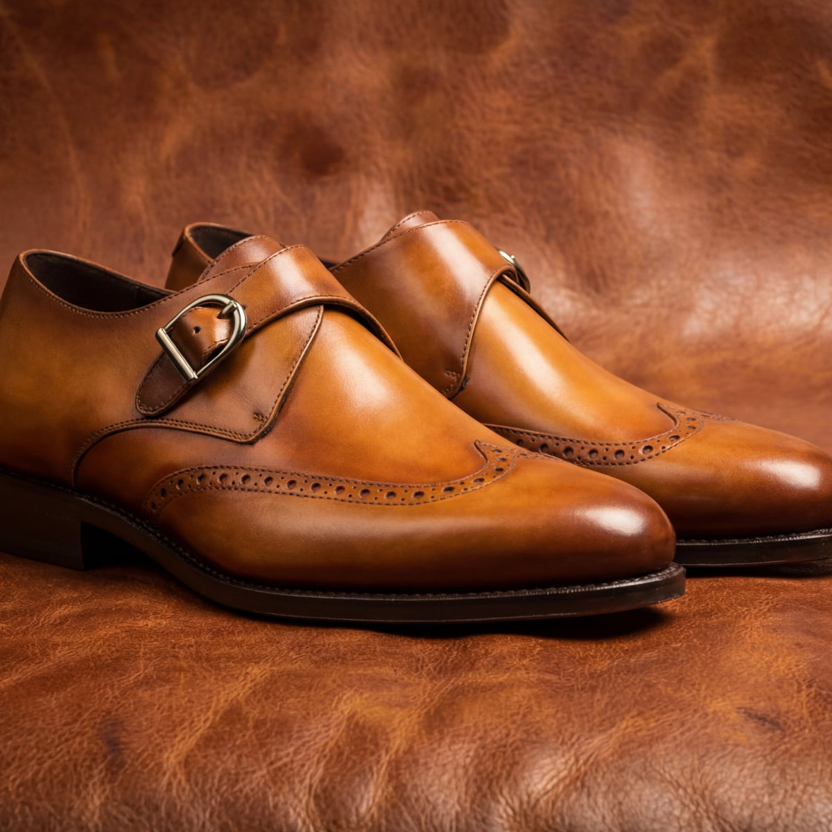 Tan Single Monk GoodYear Welted