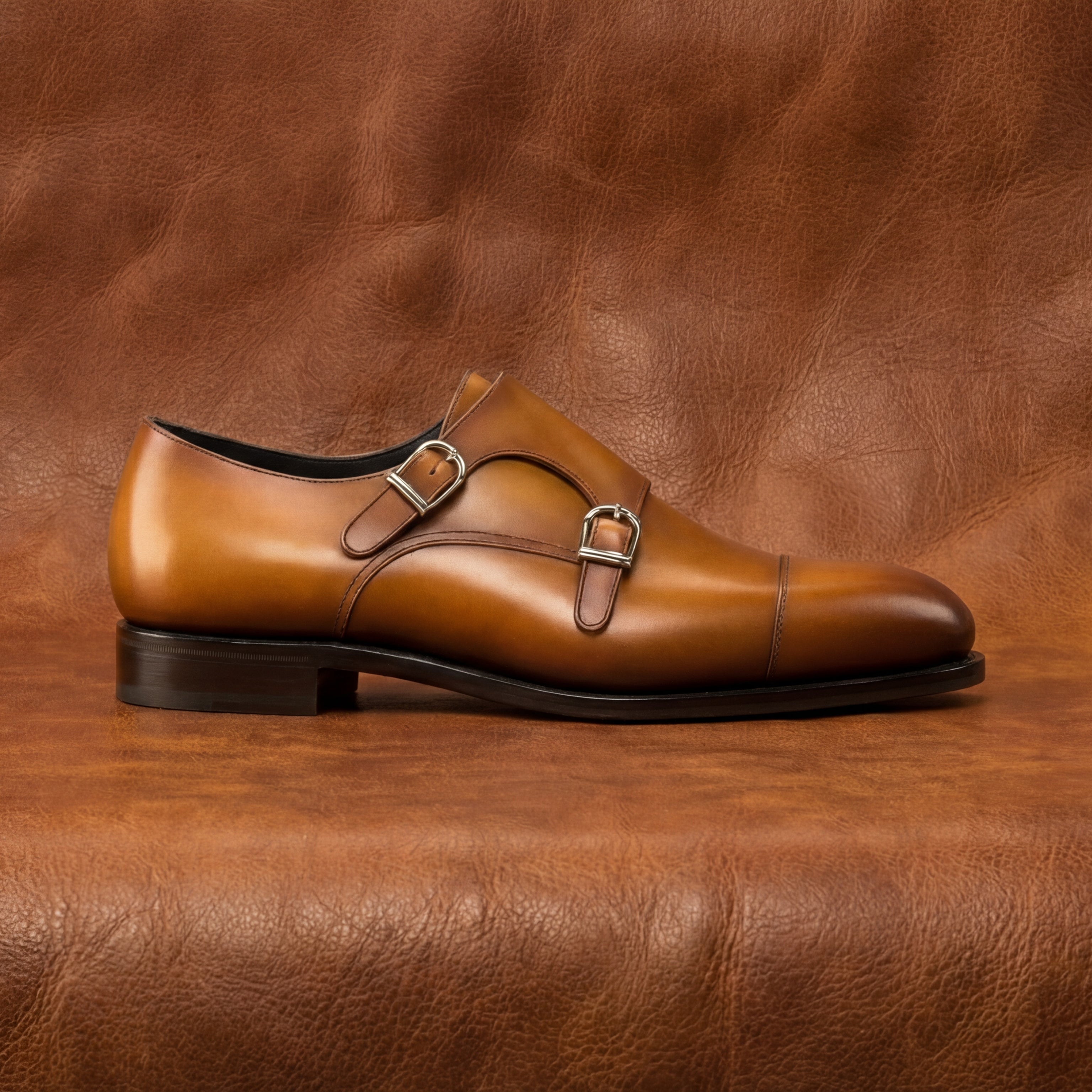 Tan Double Monk GoodYear Welted