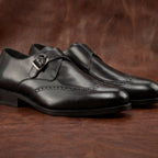 Black Single Monk GoodYear Welted
