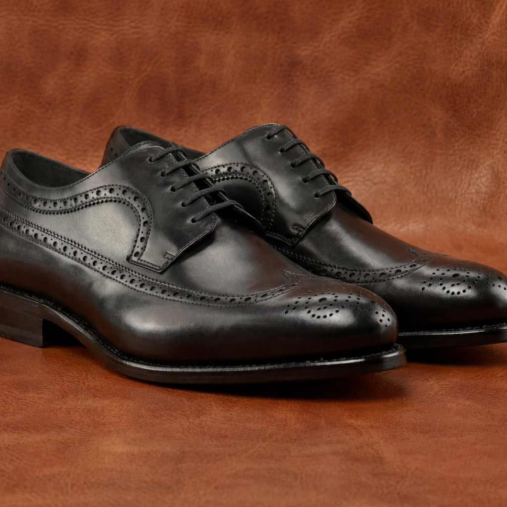 Black Longwing Blucher GoodYear Welted
