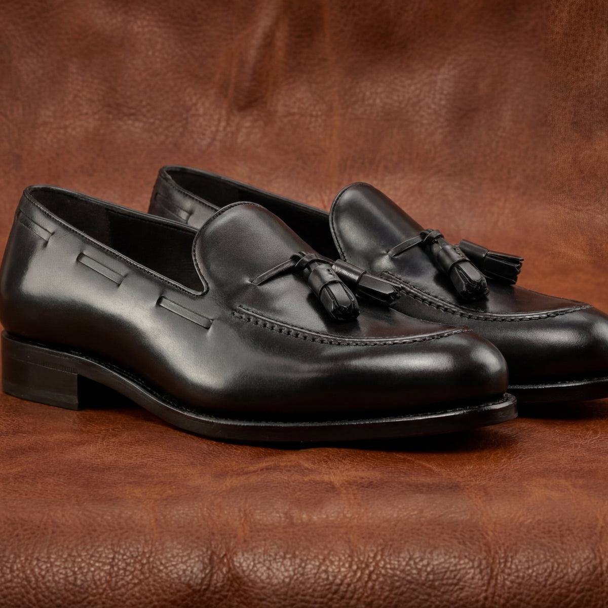 Black Leather Loafers GoodYear Welted