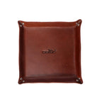 Celtic Brown Color Pure Leather Tray For Office Use