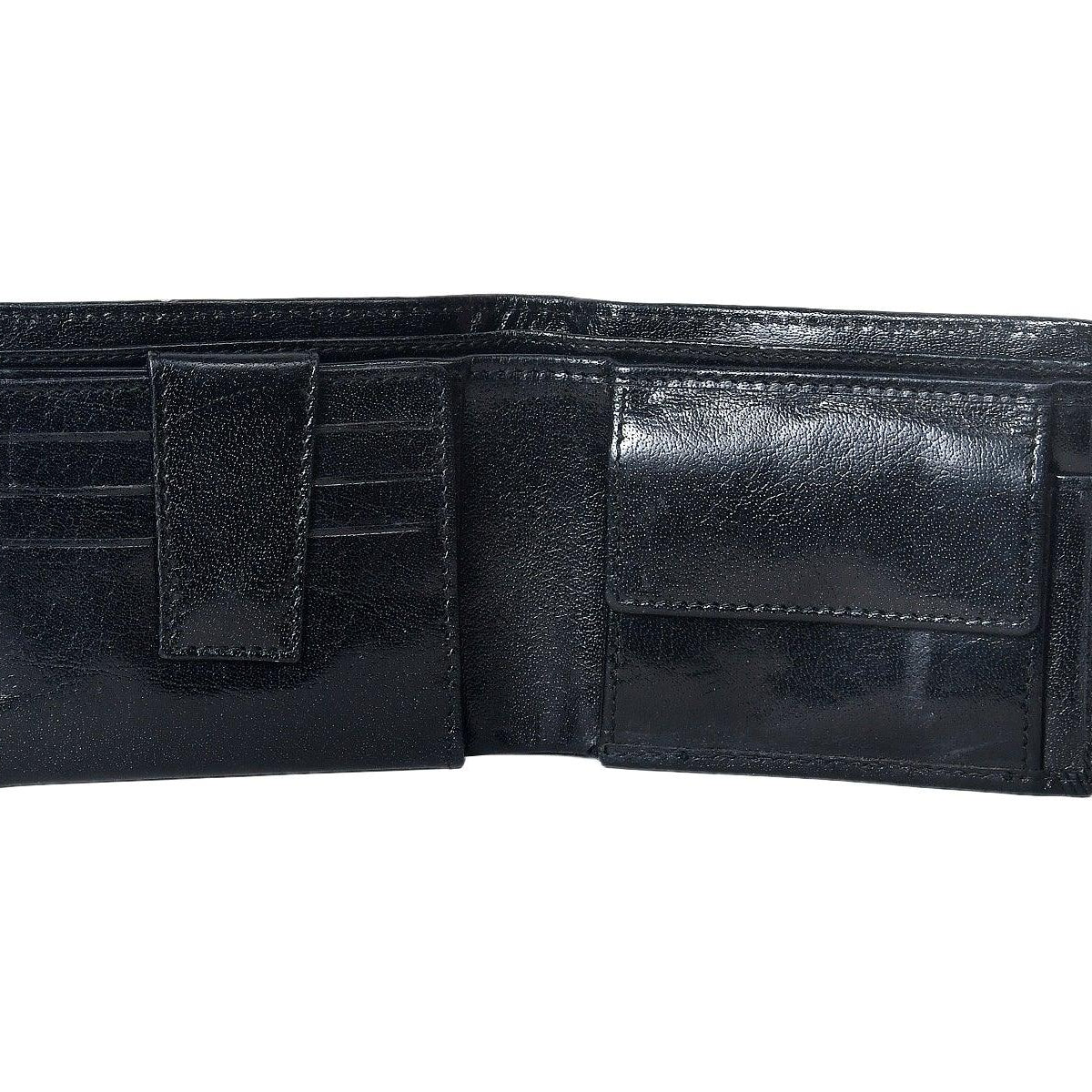 Premium Genuine Leather Men's Wallet with ID Window, Coin Pocket & Card Slots