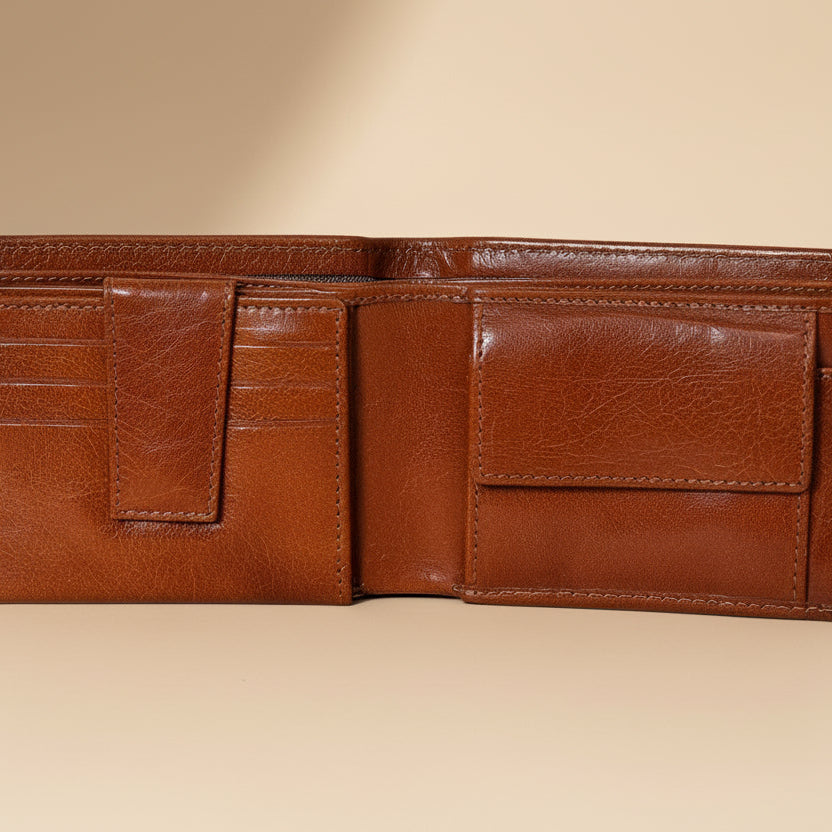 Premium Export Handmade Genuine Leather Wallet for Men | Multi-Slot Design with Coin Pocket