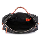 Premium Export-Quality Black Laptop Bag with Tan Leather Highlights with Detachable Strap
