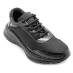 Mens Black Leather Casual Sneakers  Low Ankle