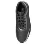 Mens Black Leather Casual Sneakers  Low Ankle