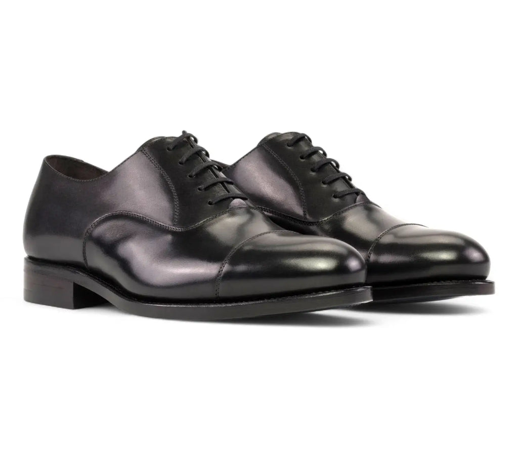 Black Oxford Cap Toe GoodYear Welted