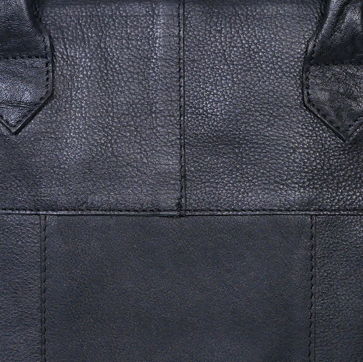 Genuine Leather Tote Bag Black with Top Zip Closure, Inner Zip Pocket & Dual Handles
