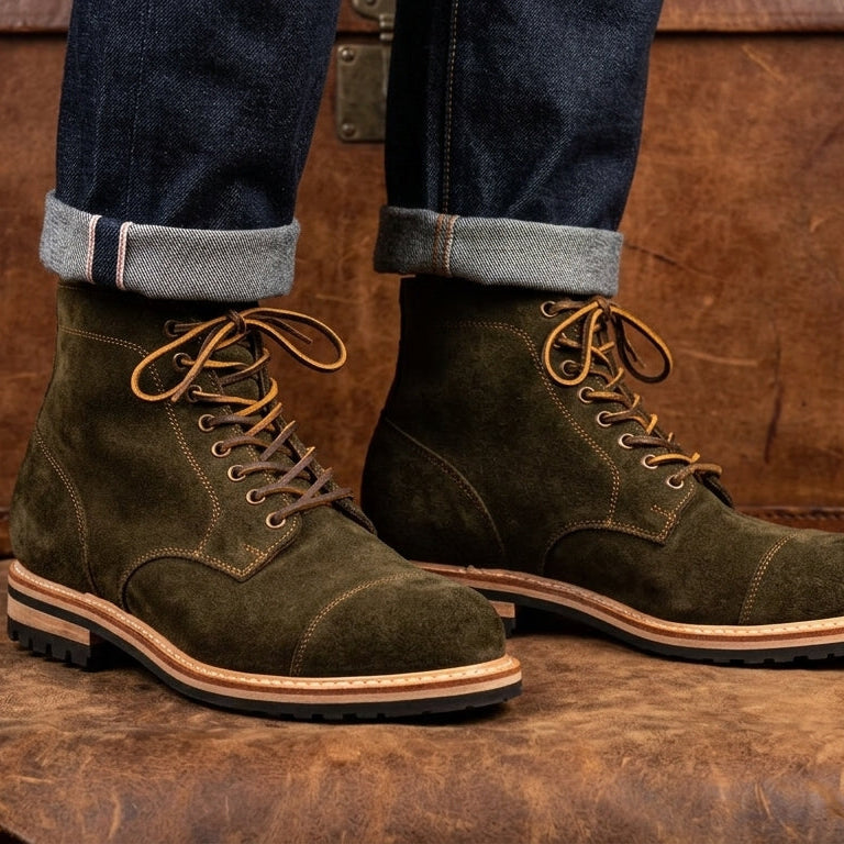 Suede Cap-Toe Service Boot - GoodYear Welted